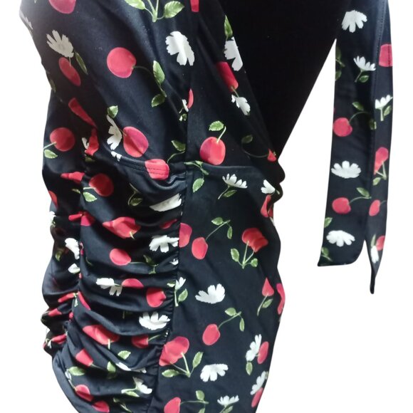 Torrid's Retro Inspired Sexy Sz 3 Black Cherry Rushed Halter One Piece Swimsuit - Picture 7 of 13